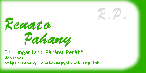 renato pahany business card