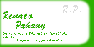 renato pahany business card